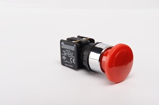 KB Serisi Plastik 1NC Acil Stop 40 mm Çevirmeli Kırmızı 22 mm Buton